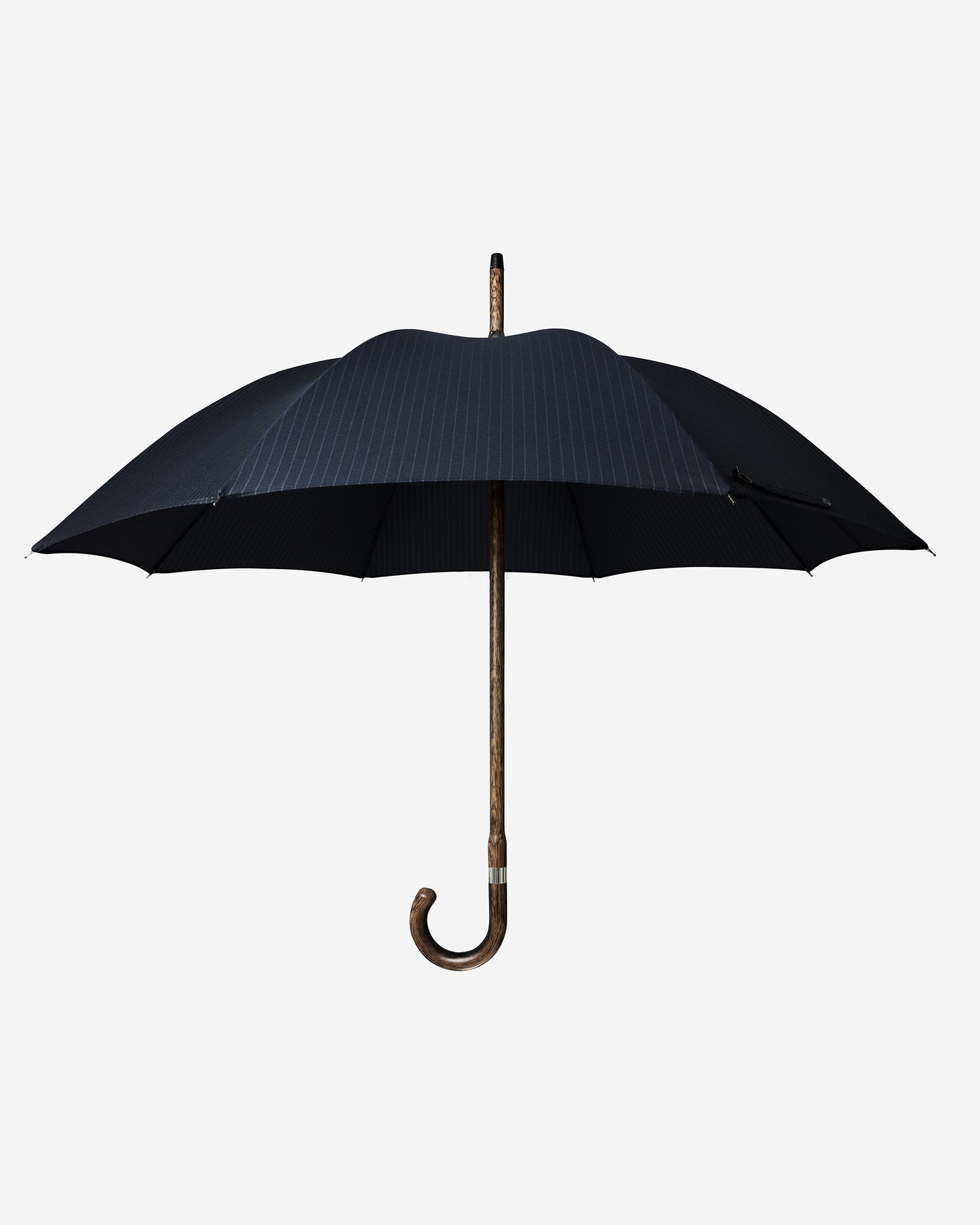 Navy Pinstripe Oak Solid Stick Umbrella