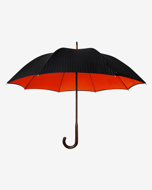 Navy Pinstripe Orange Classic Umbrella