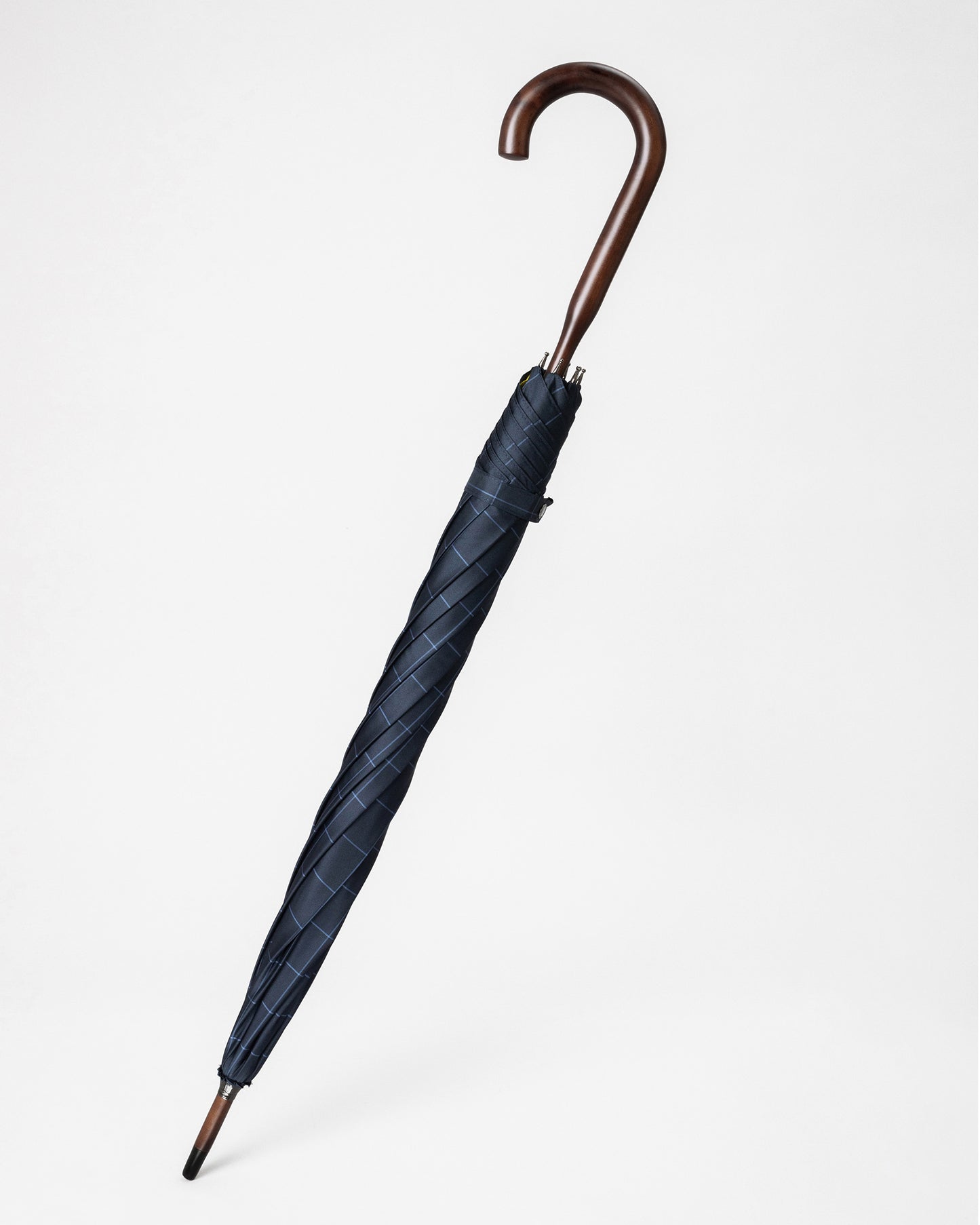 Navy Windowpane Yellow Classic Umbrella