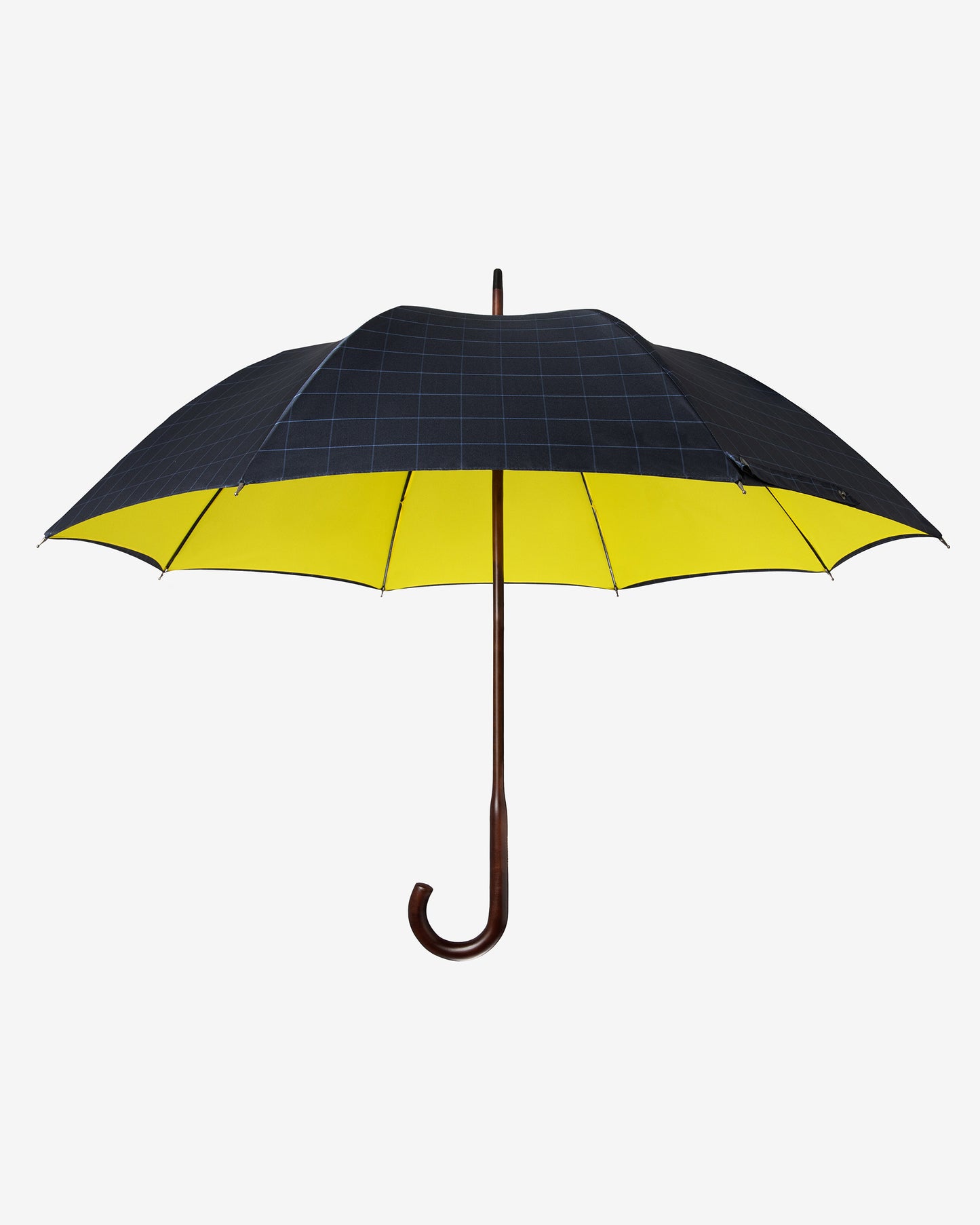 Navy Windowpane Yellow Classic Umbrella