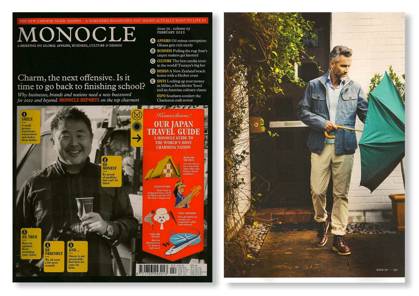 Trunk Clothiers Umbrella by London Undercover featured in Monocle Magazine